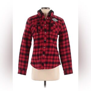 Harley-Davidson Red and Black Plaid Shirt